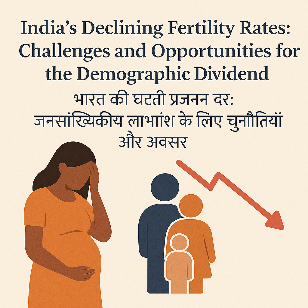 भारत में घटती प्रजनन दर: जनसांख्यिकीय लाभांश के लिए चुनौतियाँ और अवसर